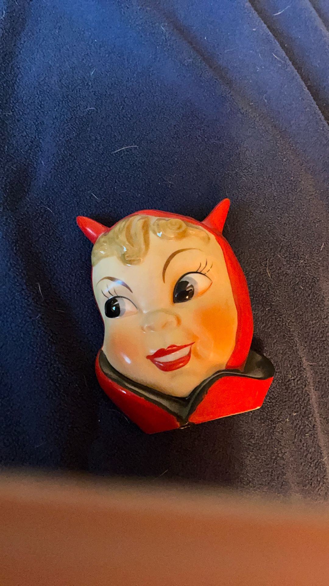 Rare Adorable Northcrest Devilish Wall Pocket Head, Vase, Vintage Devil