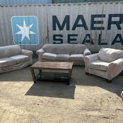 3-Piece Sofa Set with Coffee Table - $160 - Must Go