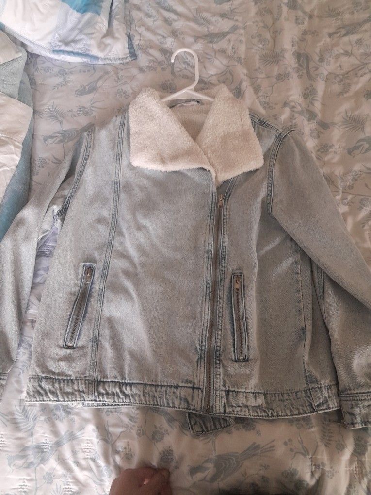 Vintage Look Jean Jacket W/zipper