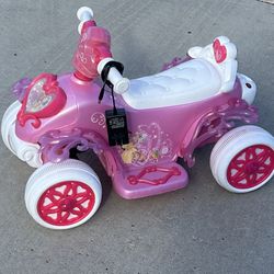 Disney Princess Kids' Bubble Battery Ride-On Quad, Pink, 6V