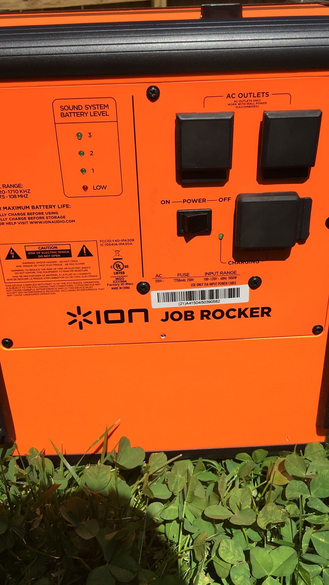 ION Audio iPA30 Audio Job Rocker | Portable Heavy-Duty Bluetooth Speaker with AM/FM Radio (Orange)