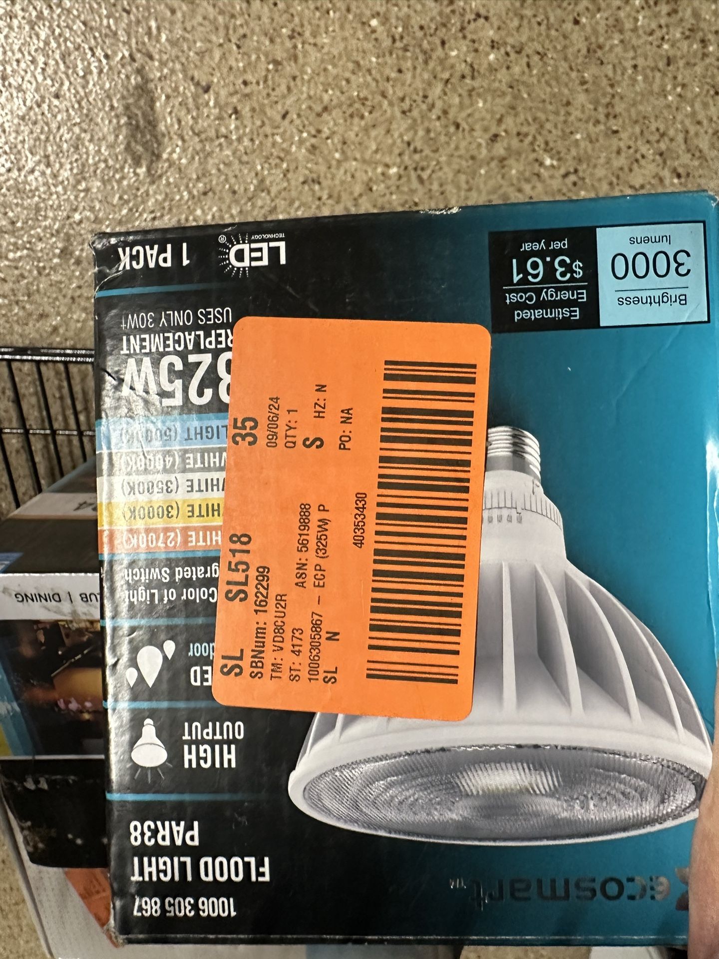 EcoSmart 325W Equivalent PAR38 Dimmable LED Flood Light Bulb