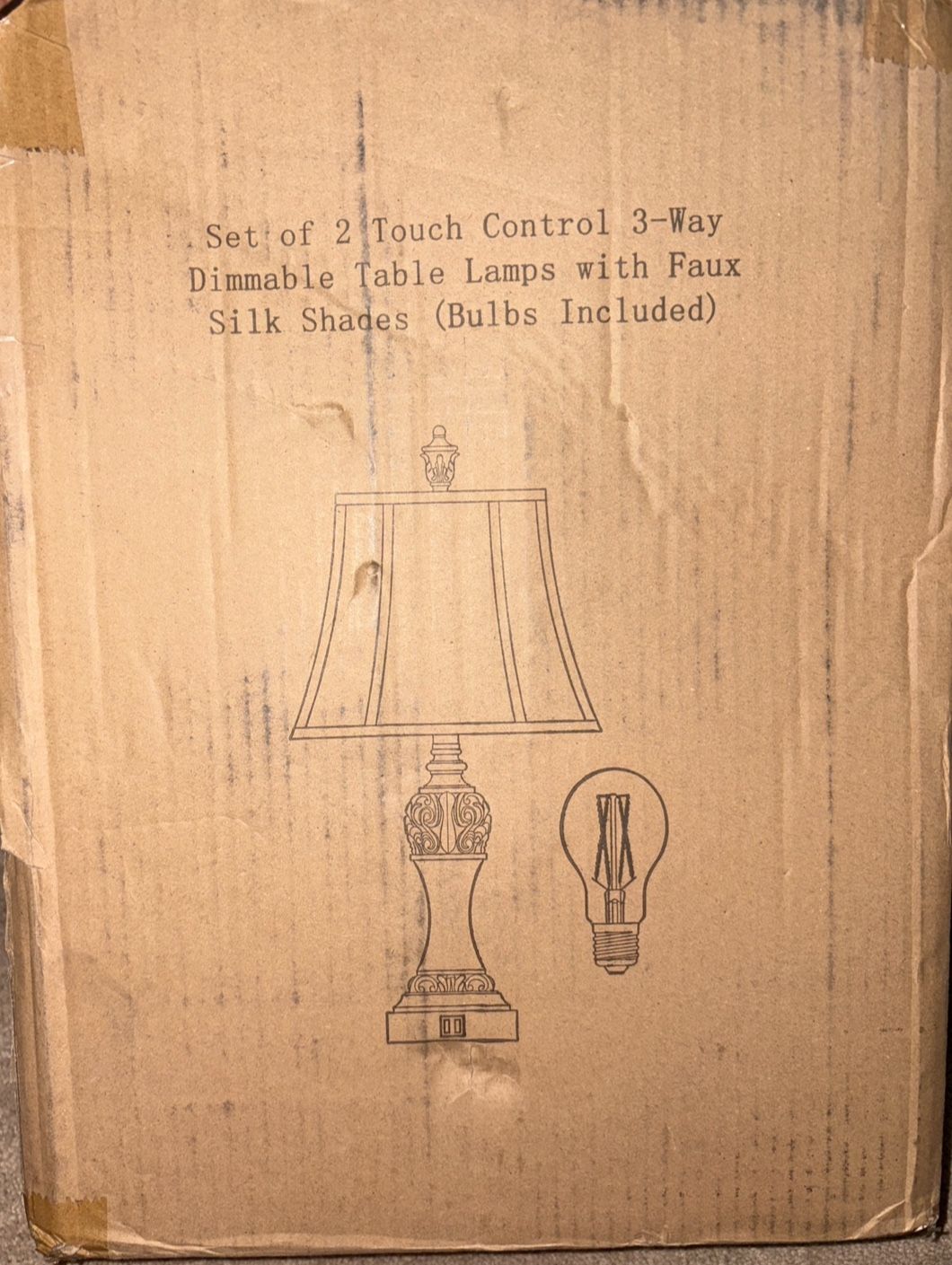 2pack Touch Control 3-Way Dimmable Table Lamps