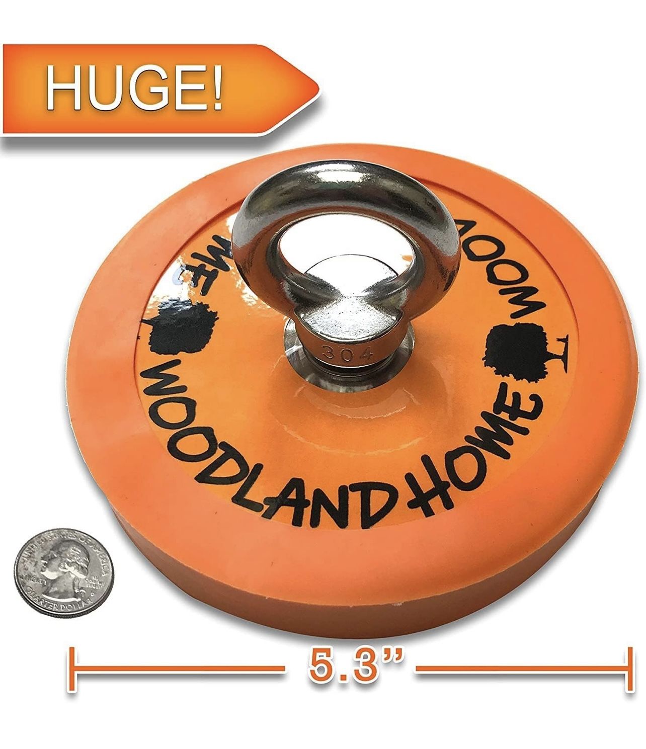 Strong Magnet Fishing 2000LB Kit with Case, Rope, Gloves, Glue and Durable Orange Rubber Protector, Powerful Fishing Magnet Neodymium Rare Earth Magne