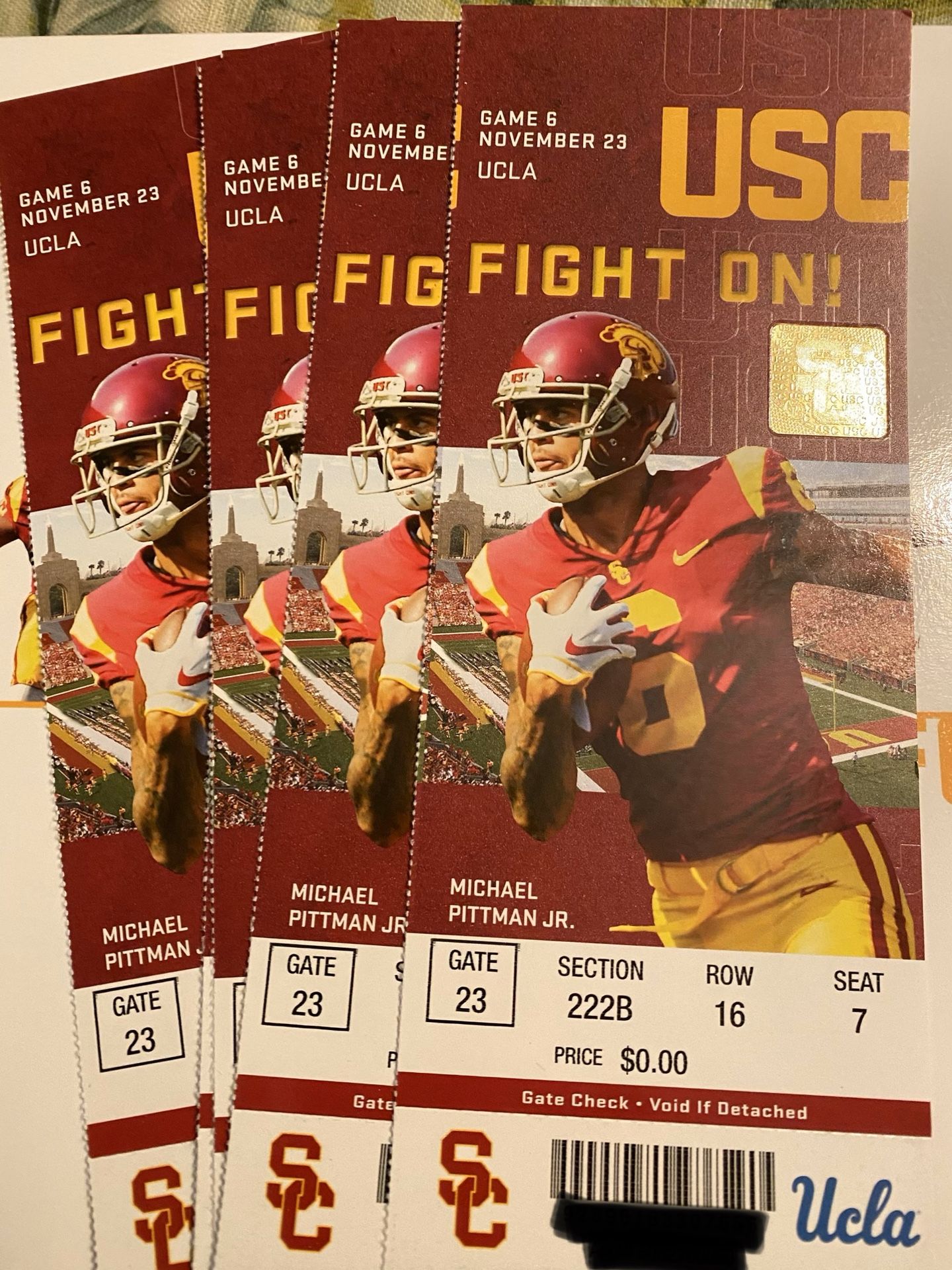 ***USC vs ucla football tickets 4550yd line*** for Sale in Rossmoor