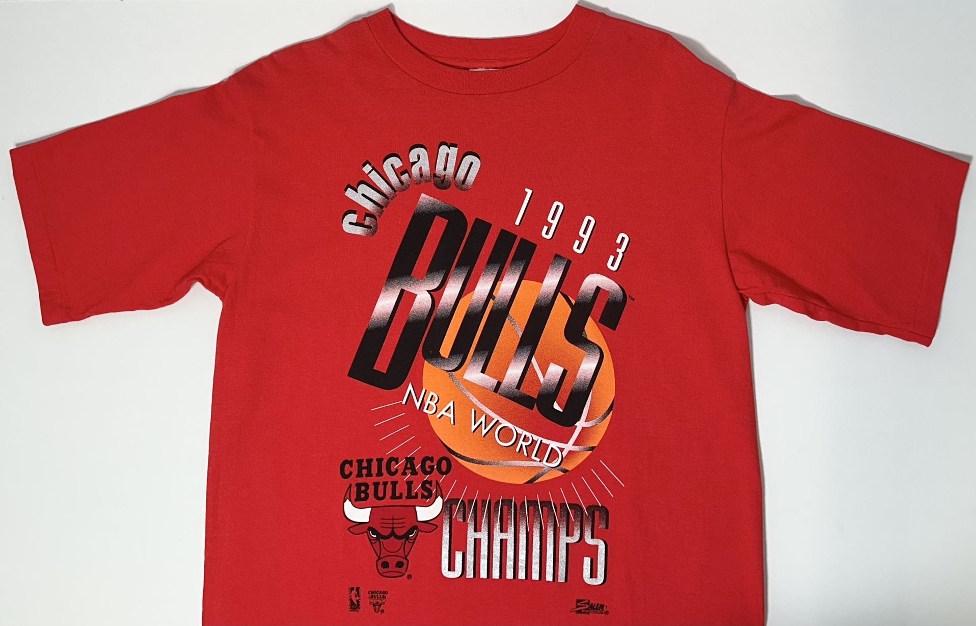 1993 Vintage Salem Chicago Bulls NBA World Champs T shirt Size Large