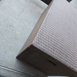 Wicker outdoor storage container