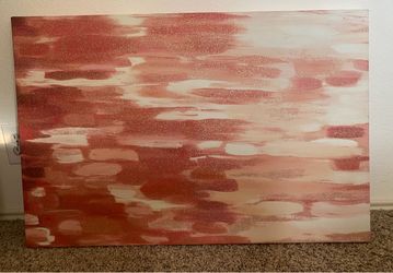 Abstract Orange and White Canvas Painting