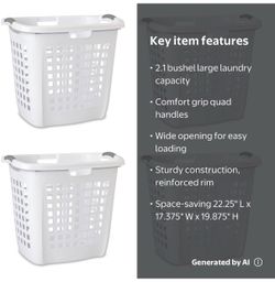 Pack of 4 x Sterilite 2.1 Bushel Large Laundry Basket Brand New