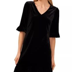 CeCe
Women's Velvet 3/4-Sleeve Ruffle Trim Shift Dress