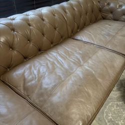real leather sofa