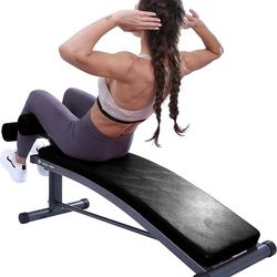 Finer Form Gym-Quality Sit Up Bench with Reverse Crunch Handle - Solid Ab Workout Equipment for Your Home Gym. More Effective than an Ab Machine or Ab