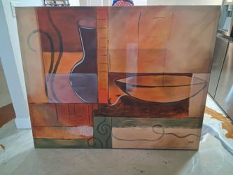 Large Abstract Still Life Canvas Painting