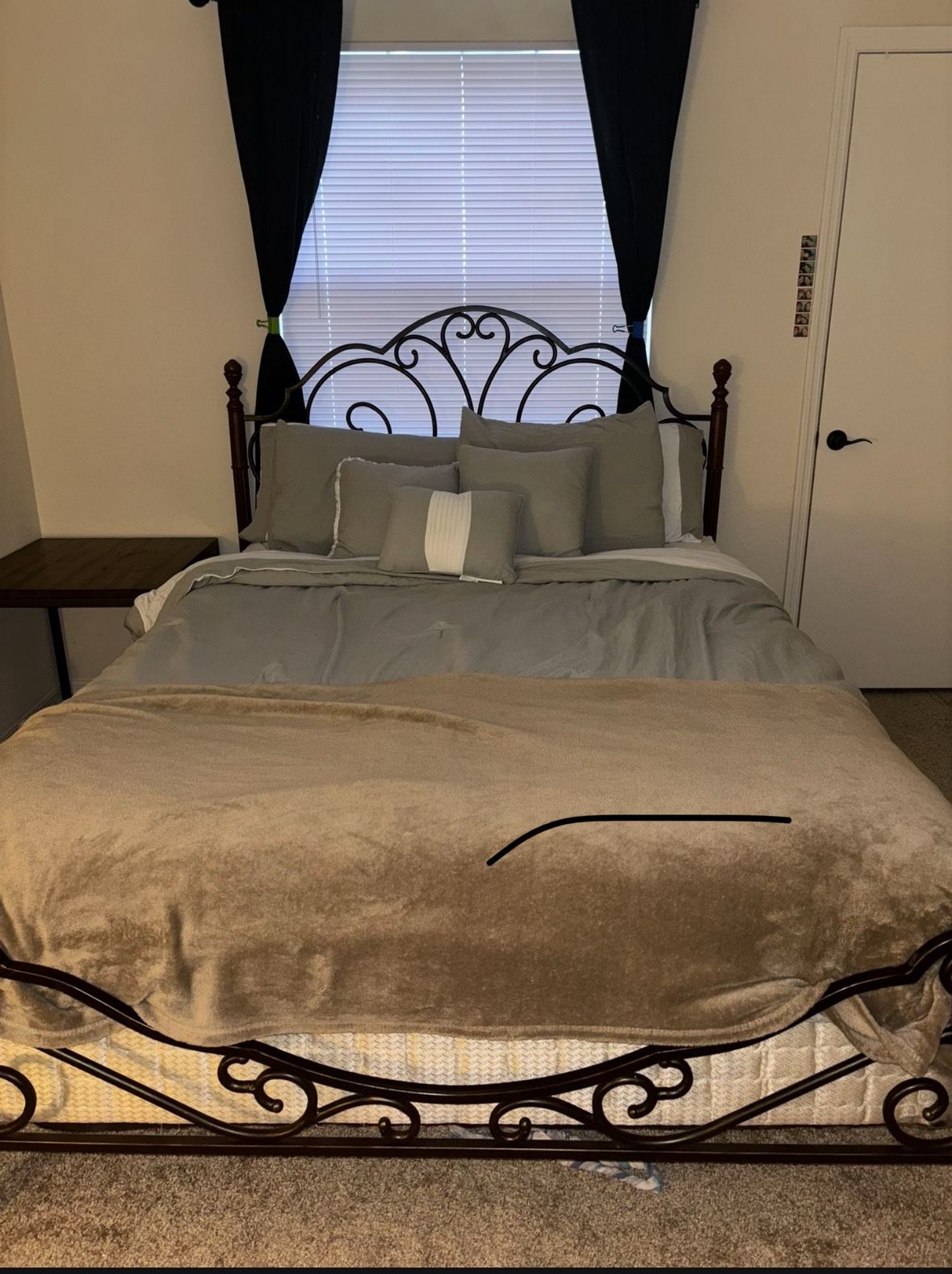 Metal bed frame and boxspring