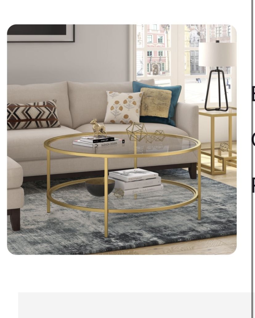 Wayfair Thick Rimmed Gold Coffee Table