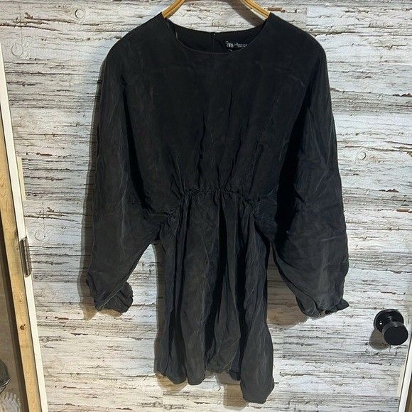 Zara long sleeve black dress size medium