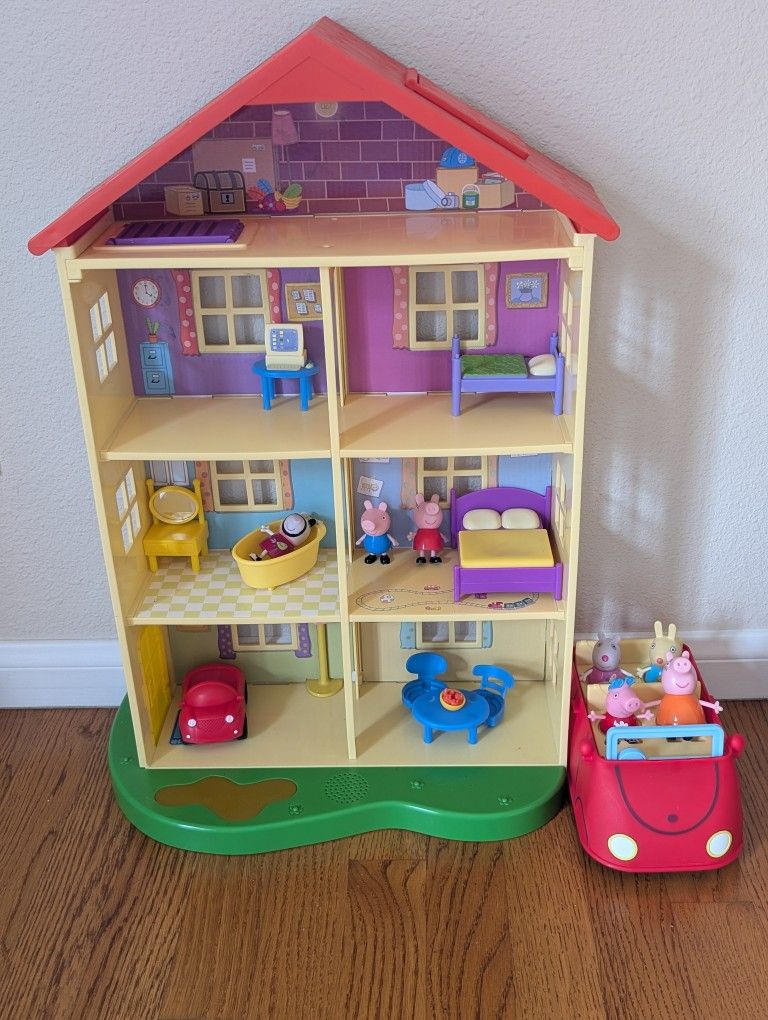 Peppa Pig House, Car + Accessories