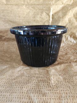 Black Ceramic Planter No Drainage 9x6 Inches