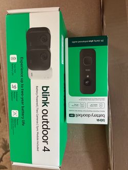 Blink battery doorbell and outdoor 4 cameras NEW
