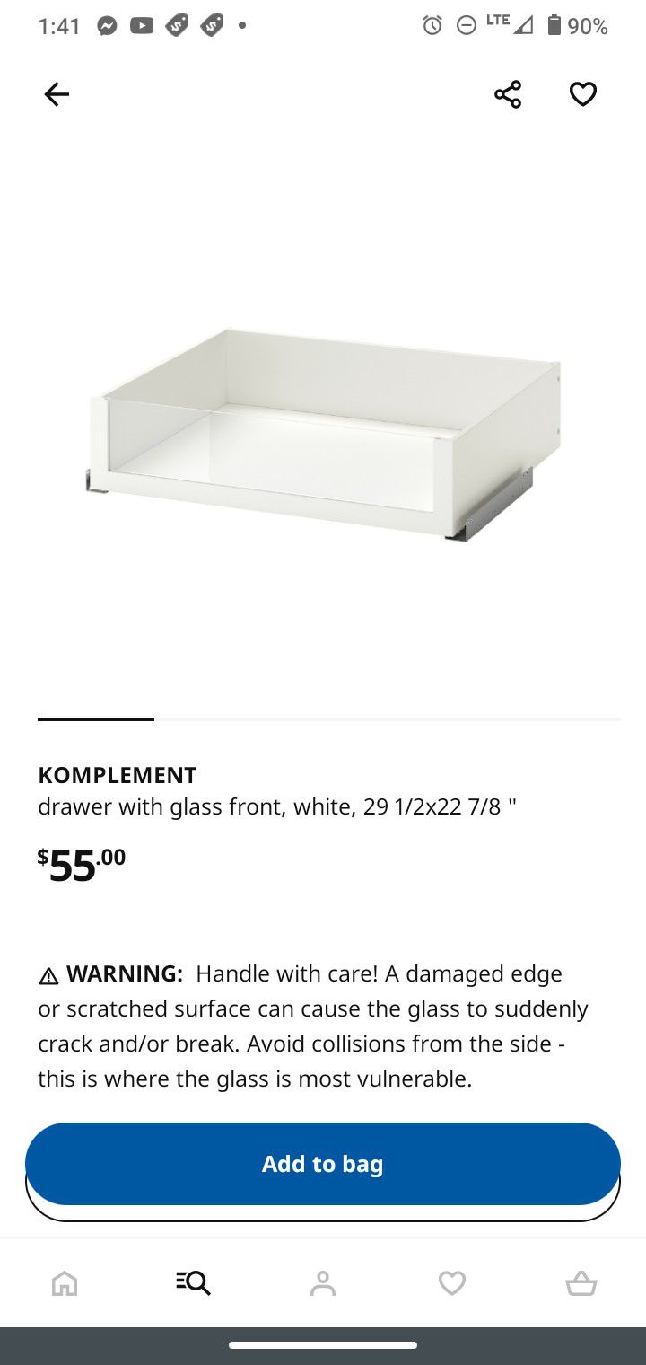 Glass Front Under Bed Storage/Drawer From Ikea