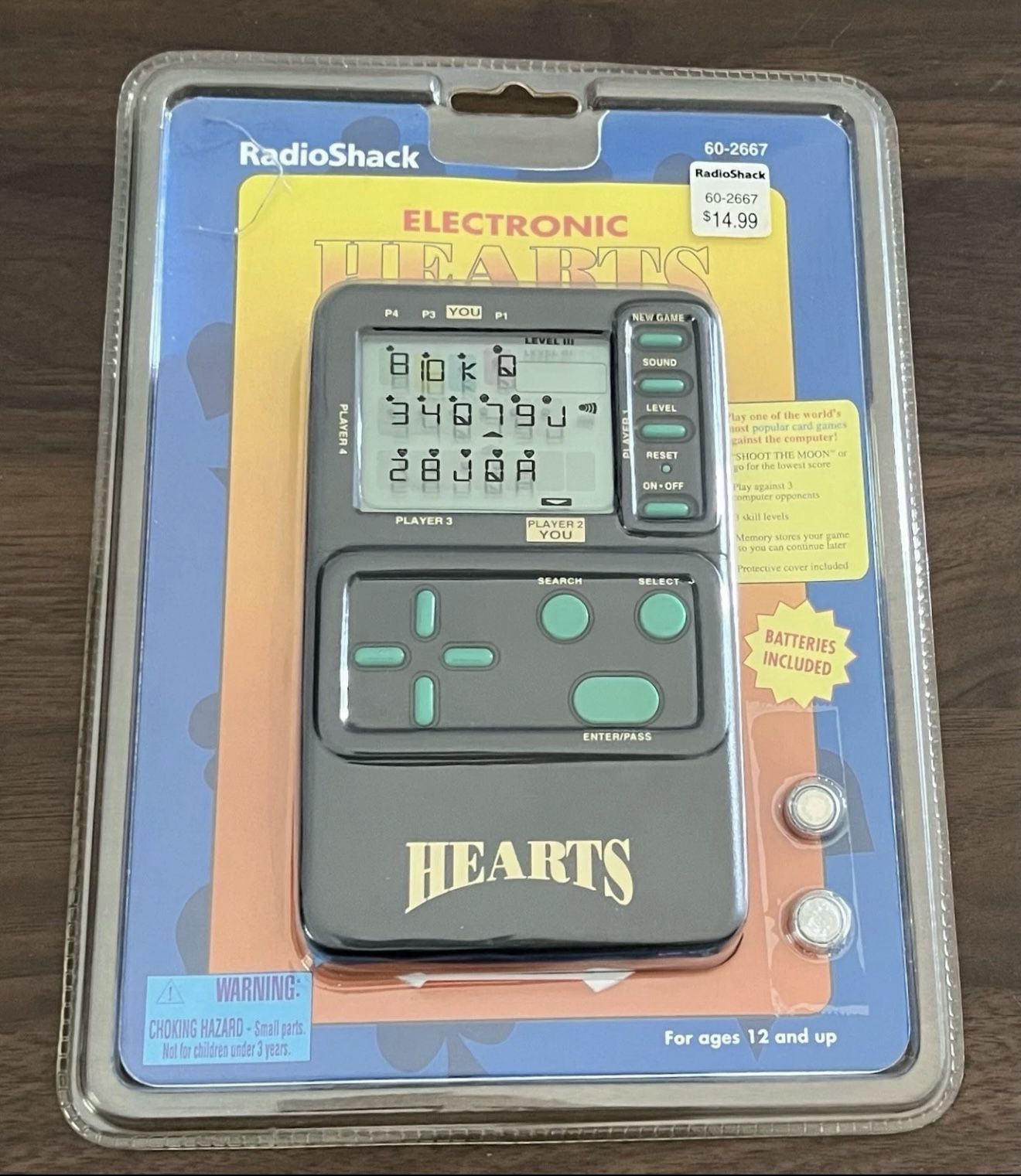 Vintage Radio Shack Handheld Electronic Game HEARTS