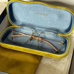 Men’s Gucci Gold Frames Clear Eyeglasses