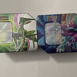 Pokemon Paradox Clash ex Tins Walking Wake Iron Leaves Sealed Set of 2
