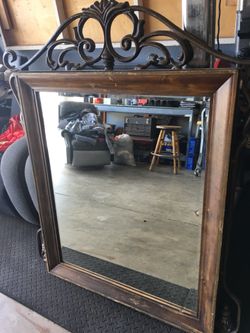 Mirror with iron frame