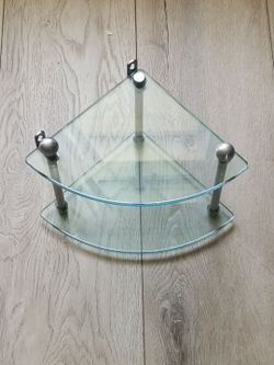 Bathroom Glass Corner Shelf Heavy Duty