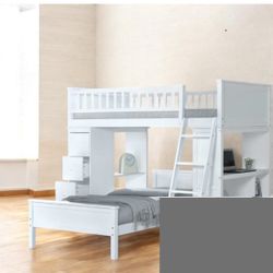 New! Quality Solid Wood Twin Bunkbed Loft With Storage!