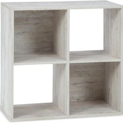 Signature Design by Ashley Paxberry Coastal 4 Cube Storage Organizer or Bookcase, Whitewash