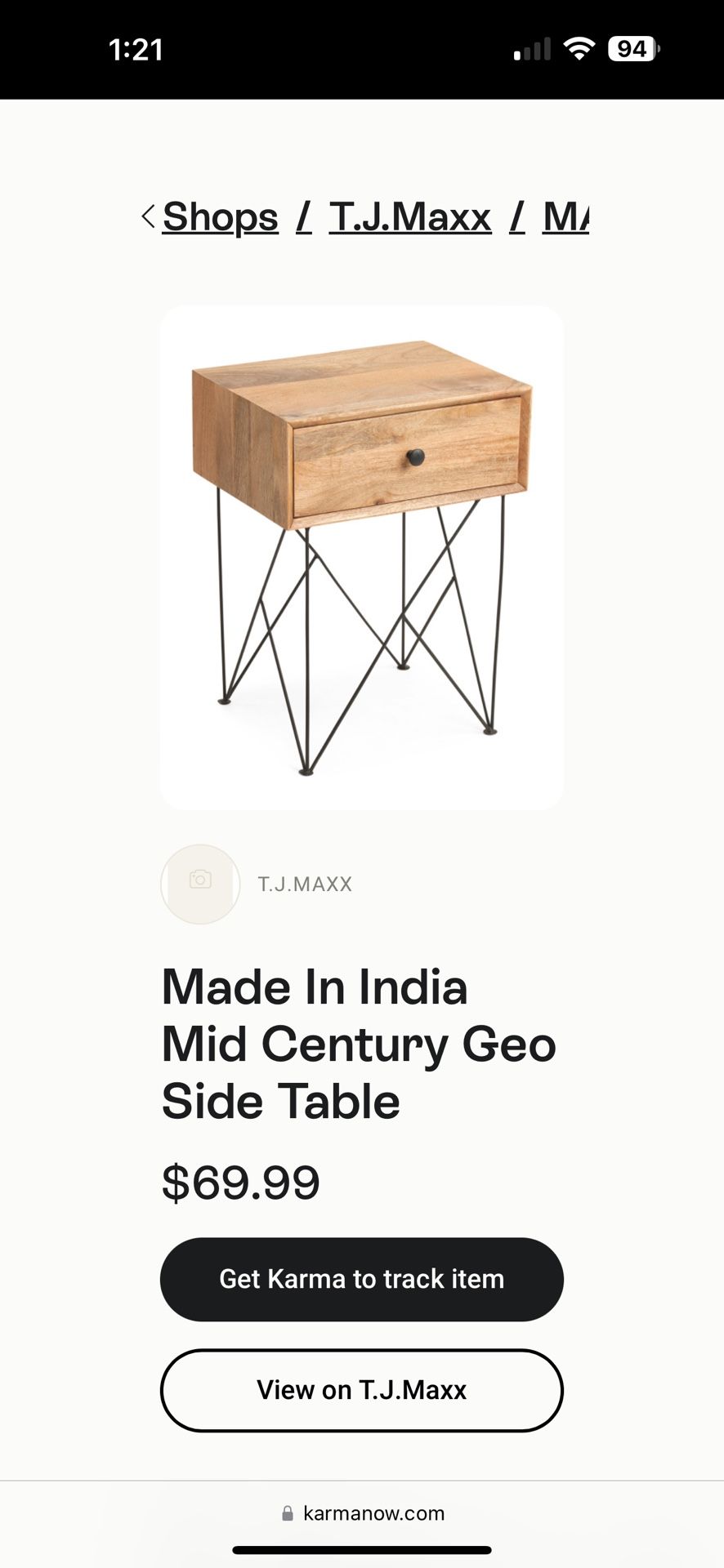 2 New Mid Century Geo Accent Tables