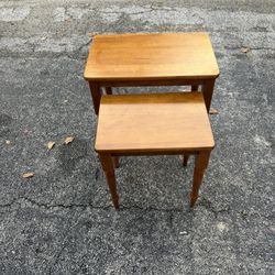 Vintage Wood Nesting Tables