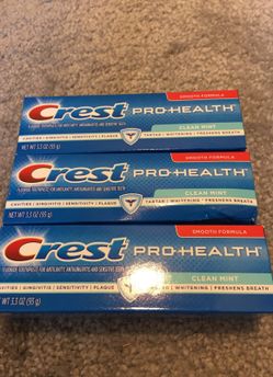 Crest Pro Health Clean Mint Toothpaste Lot of 3