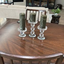 Glass Crystal Like Candle Holders