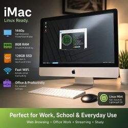 Apple iMac 27-inch Intel i7 8GB RAM 128GB SSD Linux Mint