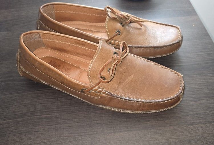 Bass Men's Shoes Tan Leather Loafers Size 10