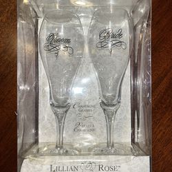 Bride & Groom Glass Set