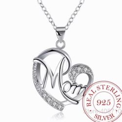 Mom Sterling Silver Pendant With Chain 