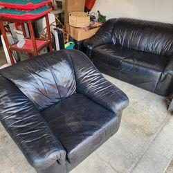 LEATHER COUCH SET..MOVING