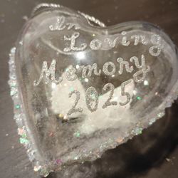 Memorial Ornaments With Wings And A Feather Inside