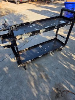 5 ft x 16 inch wide x 40 in h in metal cart. Tool cart, parts cart! Broken handle