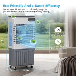 Evaporative Air Cooler, 3d Cooling, 13.5 Gallon Tank, 3 Speeds, 12 Hour Timer, 4 Ice Boxes, Indoor or Outdoor Use brand new in box $165 H115（2）