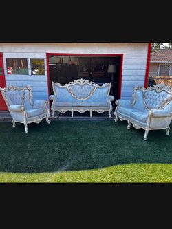 French sofa, loveseat, and chair