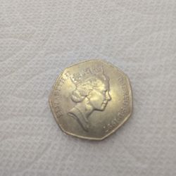 1997 Queen Elizabeth II D.G.REG.F.D.RARE 50 Fifty Pence UK Coin Collector, C/N