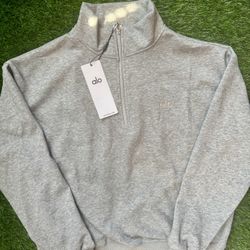 Alo Yoga Grey 1/4 Quarter Zip Sweatshirt Size M