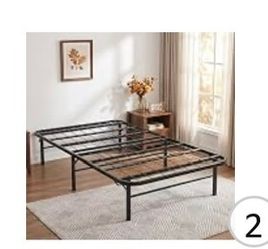 Collapsible metal twin to king bed frames in box