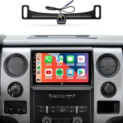 Car Stereo Radio Ford F150, 2009-2012, Wireless CarPlay Android Auto, Bluetooth, GPS, 9 inch Touch Screen Head Units, 5G Wifi, Reverse Backup Camera