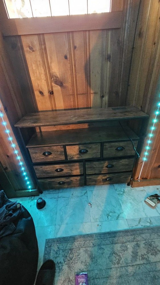7 drawer TV stand/dresser with Outlet