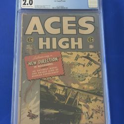 Aces High #1  CGC 2.0 Golden Age 1ST APPEARANCE Aviation War E.C. Comics 1955